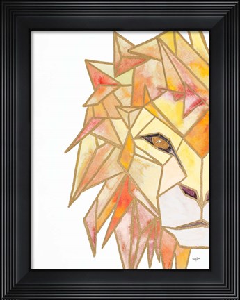 Framed Retro Lion Print