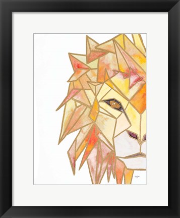 Framed Retro Lion Print