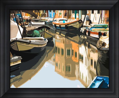 Framed Burano Boats Print