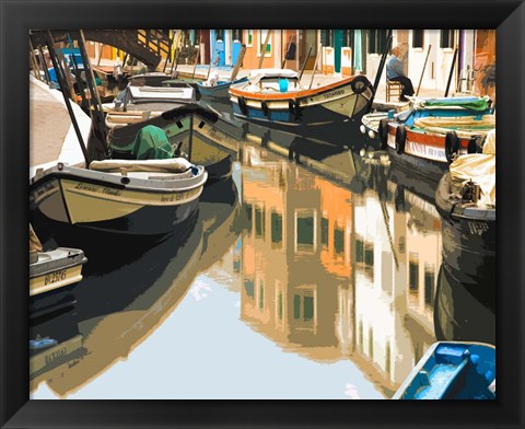 Framed Burano Boats Print