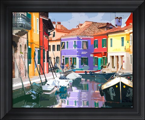 Framed Burano Village Print