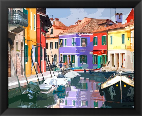 Framed Burano Village Print