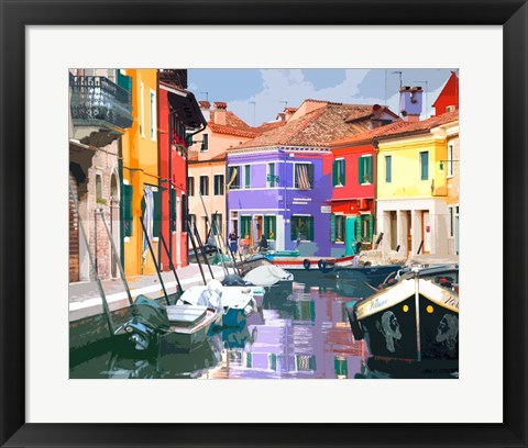 Framed Burano Village Print