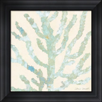 Framed Coral Vision on Cream I Print