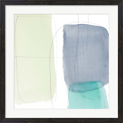 Framed Teal and Grey Abstract II Print