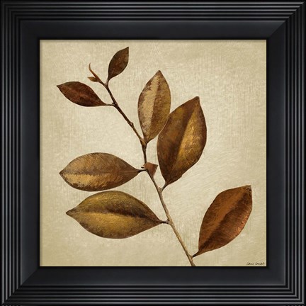 Framed Antiqued Leaves II Print