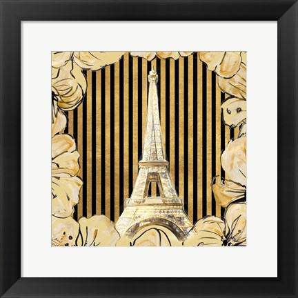 Framed Golden Paris I Print