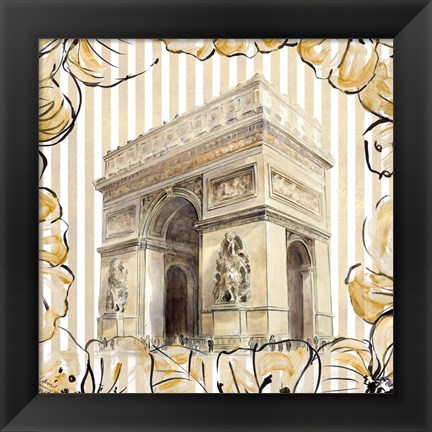 Framed Golden Paris II Print