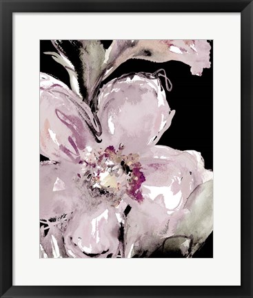 Framed Happy Bloom on Black I Print