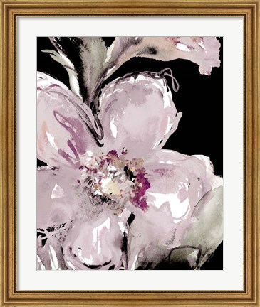Framed Happy Bloom on Black I Print