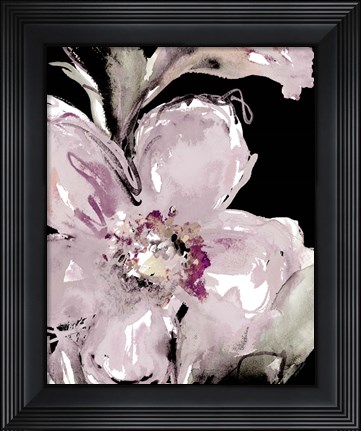 Framed Happy Bloom on Black I Print