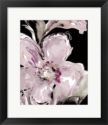 Framed Happy Bloom on Black I Print