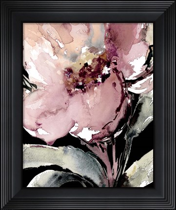 Framed Happy Bloom on Black II Print