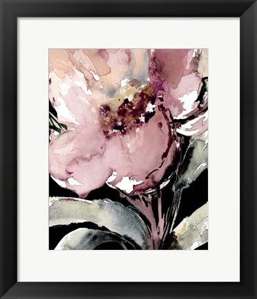 Framed Happy Bloom on Black II Print