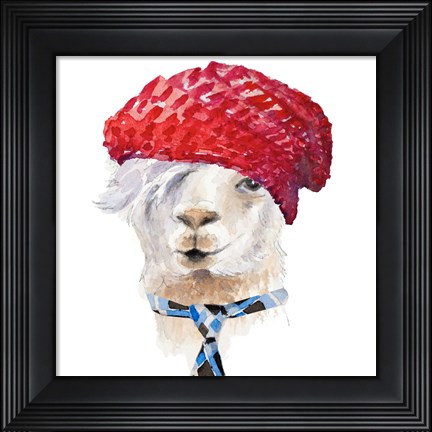 Framed Fashion Llama Print