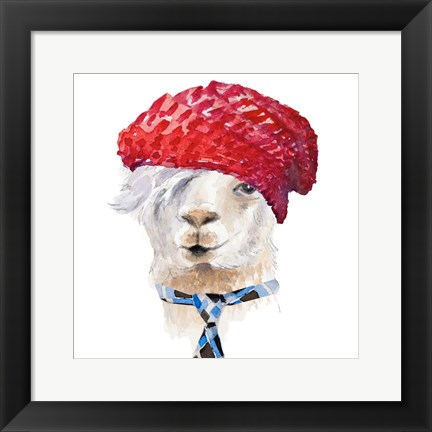 Framed Fashion Llama Print