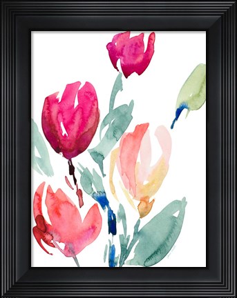 Framed Happy Tulips I Print