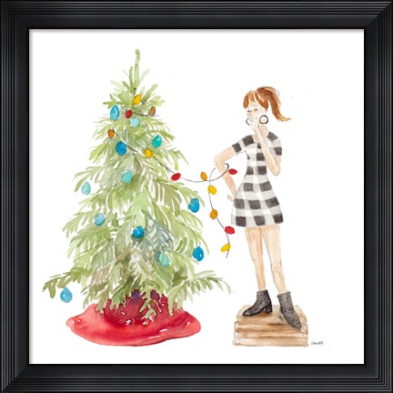 Framed Decorating Christmas II Print