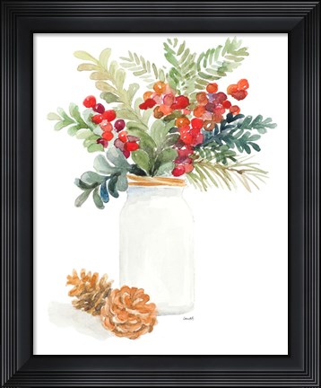 Framed Mason Jar of Christmas Print