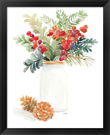 Framed Mason Jar of Christmas Print
