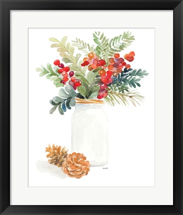 Framed Mason Jar of Christmas Print