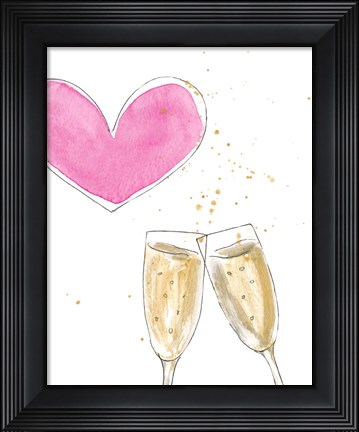 Framed Champagne Heart Print