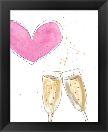 Framed Champagne Heart Print