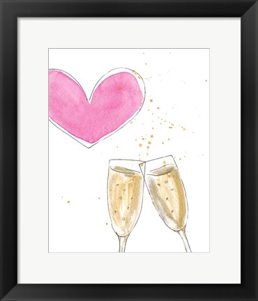 Framed Champagne Heart Print