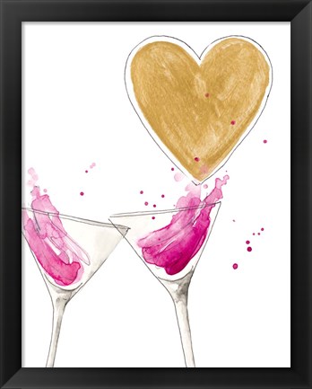 Framed Martini Heart Print