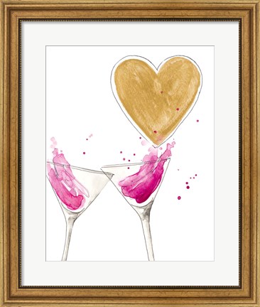 Framed Martini Heart Print