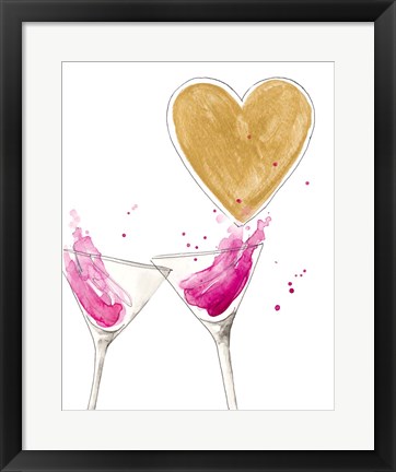 Framed Martini Heart Print