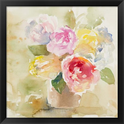 Framed Graceful Bloom Basket Print