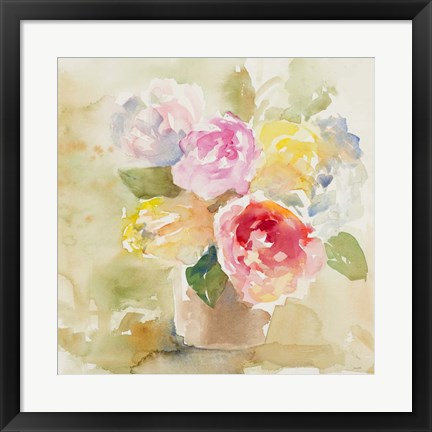 Framed Graceful Bloom Basket Print