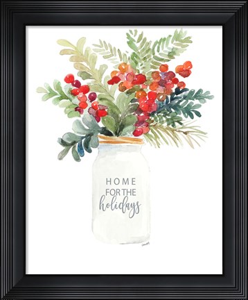 Framed Christmas Mason Jar Print