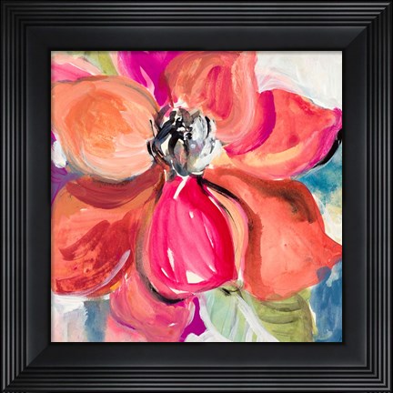 Framed Living Coral Magnolia Print