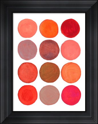 Framed Circle Around in Coral Print