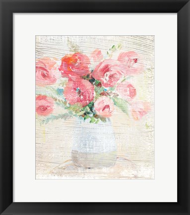 Framed Peonies on Wood Print