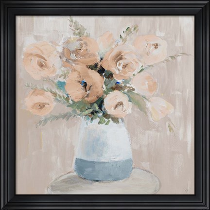 Framed Neutral Peonies Print