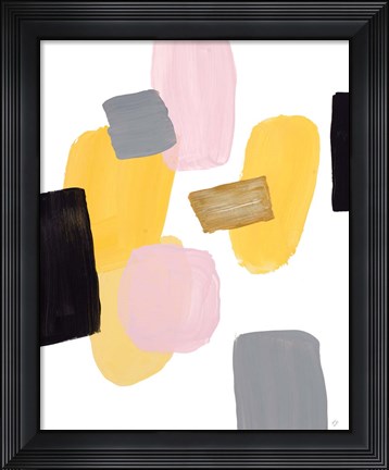 Framed Floating Shapes I Print