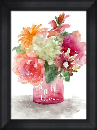 Framed Spring Florals in Vase Print