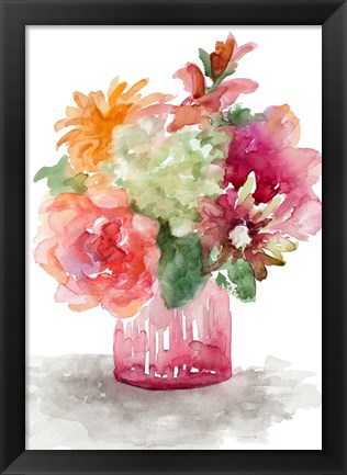 Framed Spring Florals in Vase Print