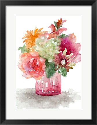 Framed Spring Florals in Vase Print