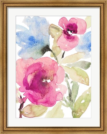 Framed Peaceful Florals I Print