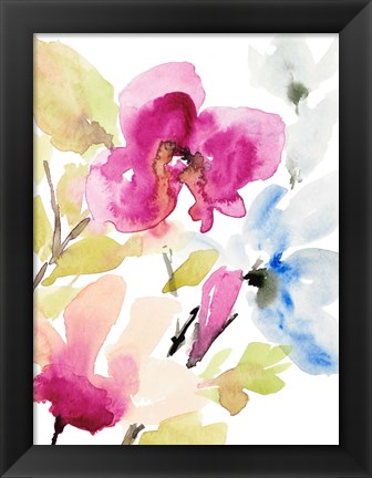 Framed Peaceful Florals II Print