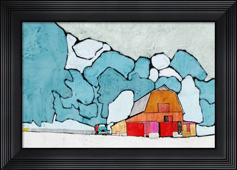 Framed Barn under Blue Skies Print