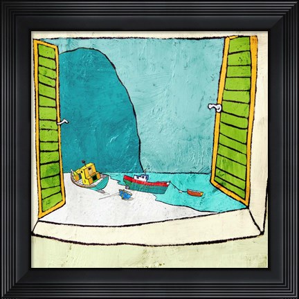 Framed Oceanfront Views Print