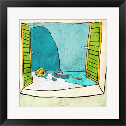 Framed Oceanfront Views Print