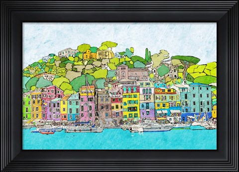 Framed Coastal City Print