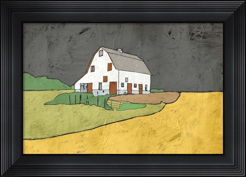 Framed White Barn Print