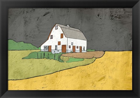 Framed White Barn Print